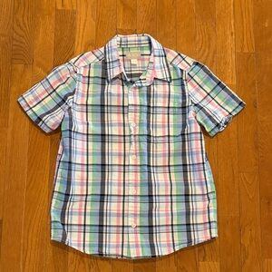 Children’s Place (bluepinkgreen) Plaid Short sleeve button down size large 10/12